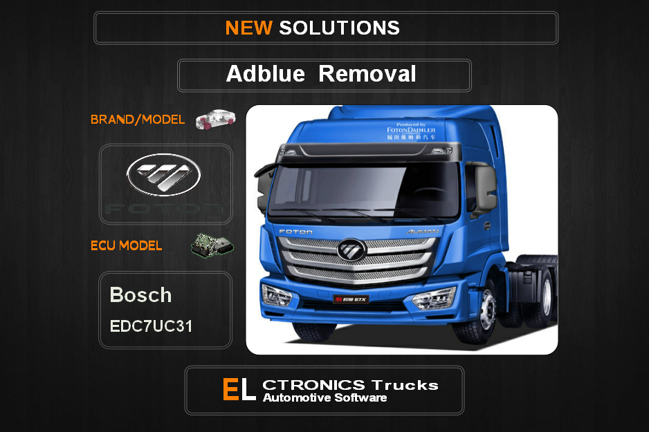 AdBlue OFF Foton-Trucks Bosch EDC7UC31 Electronics Trucks Automotive Software