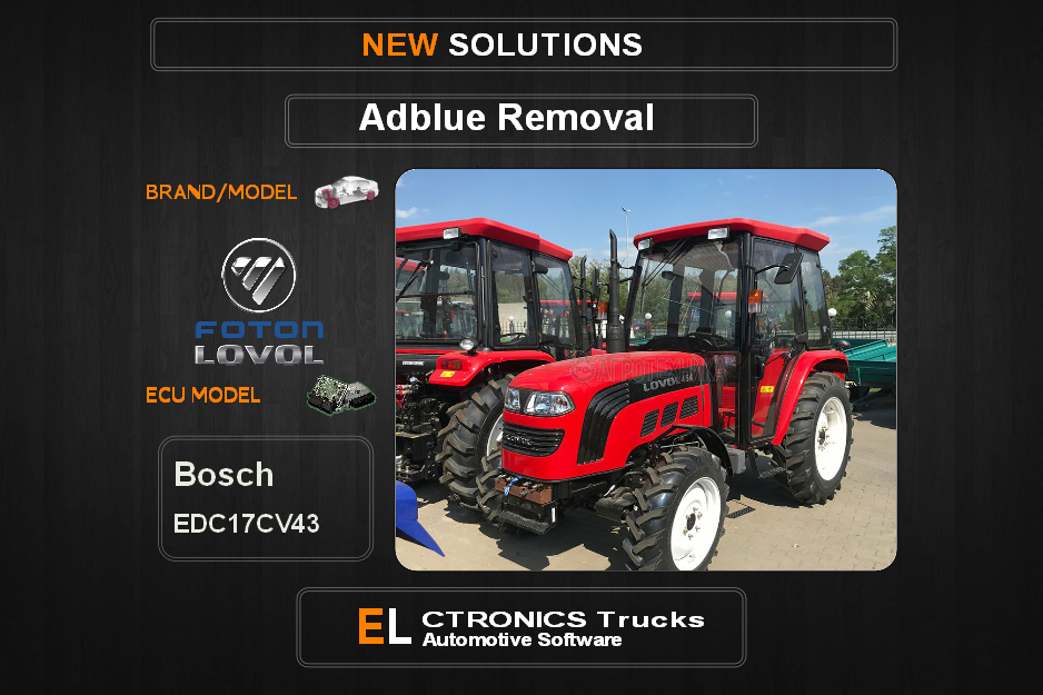 AdBlue OFF Foton-agrilne Bosch EDC17CV43 Electronics Trucks Automotive Software